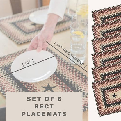 Homespice Gloucester Jute Braided Placemats, Rect 13x19 Set of 6