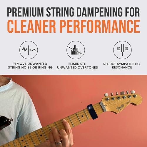 Gruv Gear Fret Wrap & Guitar Mute Matt Heafy Edition, Fretwrap for Acoustic, Electric & Bass | String Dampener Recording, Tapping & Practice Accessory (1 Pack, Large Black and Red, Fits 6 String