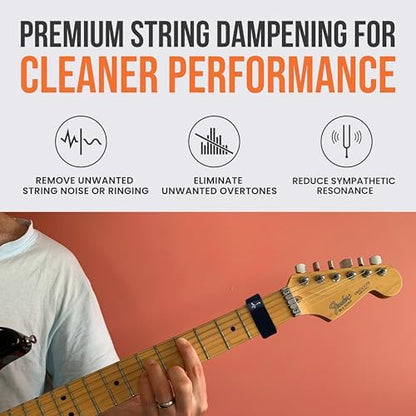 Gruv Gear Fret Wrap & Guitar Mute Matt Heafy Edition, Fretwrap for Acoustic, Electric & Bass | String Dampener Recording, Tapping & Practice Accessory (1 Pack, Large Black and Red, Fits 6 String