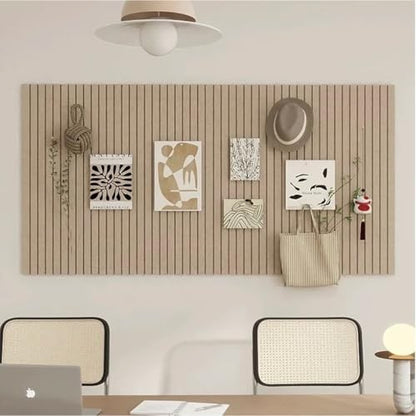 Large Felt Bulletin Board 48"x 36"-12 Felt Tiles Cork Board Wall Panels Home Office Wall Fabric Pin Board for Classroom/Kids Art Display/Photo Picture Wall/Acoustic,Self-Adhesive,Dark Camel