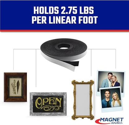 Master Magnetics Flexible Magnet Strip with Adhesive Back - 1/16" Thick, 1/4" Wide, 100' Long, 1 Roll, ZG05A-ABX