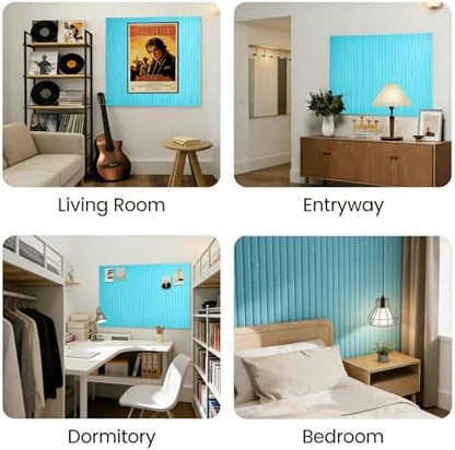 Slat Felt Wall Tiles (12 Pack) - 11.8"x11.8" Self-Adhesive Bulletin Board for Wall, Acoustic Panels for Sound Dampening, Modern Black Pin Board, Home Office Decor (30x30cm)