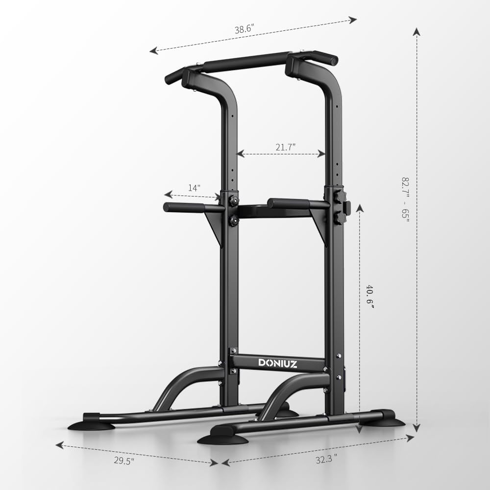 Power Tower Pull Up Bar and Dip Station, Multi-Function Home Gym, Strength Training Fitness Equipment, Height Adjustable