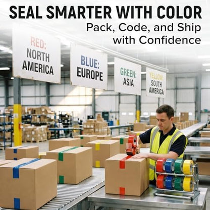3" x 110 Yards Black Packing Tape, 4 Rolls - 2.0 Mil Carton Sealing Tape