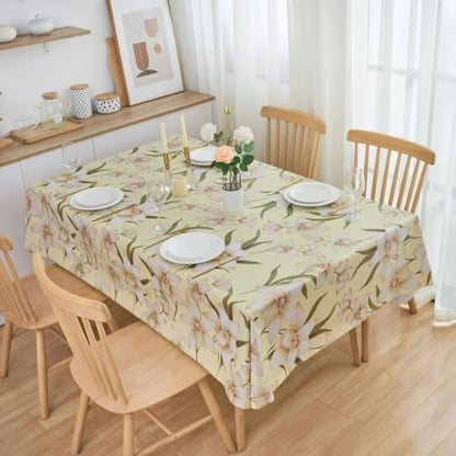LIBERECOO Heavy Duty Vinyl Tablecloth with Flannel Backing Waterproof Oil-Proof Plastic Table Cloth Stain-Resistant Wipeable Rectangle or Square Table Cover for Indoor and Outdoor 60 x 102 Inch