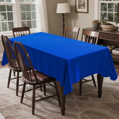 CXPSINC 54 Inch X 300 Feet Plastic Table Cover Roll Disposable Tablecloth with Slide Cutter for All Type/Shape Tables | Party, Banquet, Birthdays, Weddings(Blue, 300 Feet)