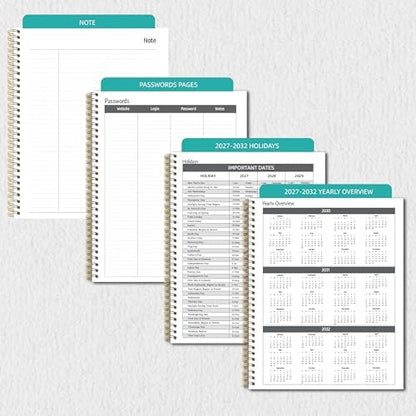 2027-2031 Monthly Planner, 5 Year Monthly Planner/Calendar 2027-2031, 60-Month Jan 2027 – Dec 2031, 9" x 11", Tabs, Double-Side Pocket, Holidays, Thick Paper - Navy Blue