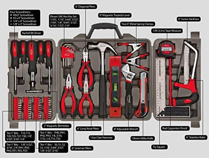 Apollo Tools 71 Piece Complete Household Tool Set, Red DT0204
