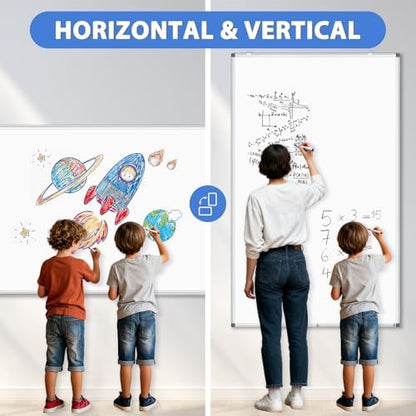 Double-Sided White Board Dry Erase Magnetic Whiteboard Wall 72x40, 2-Pack
