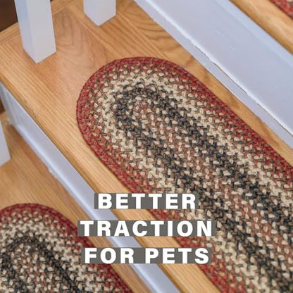 Homespice Chester Jute Braided Stair Treads, Rect 8x28 Set of 13