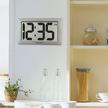 AcuRite 75102 9.5" Large Digital Clock with Intelli-Time Technology