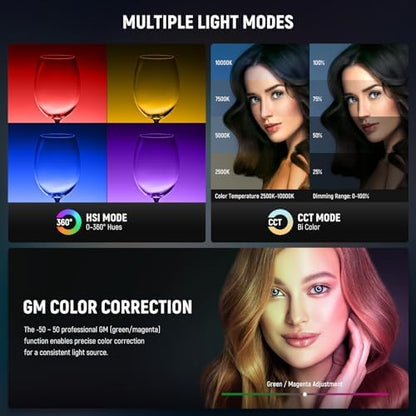 NEEWER 18 Inch RGB LED Ring Light APP Control with Tripod Stand and Phone HolderCompatible with iPhone for Selfie Makeup Lash Studio Streaming Video Recording Lighting, 42W Ringlight Dimmable,RGB18 II