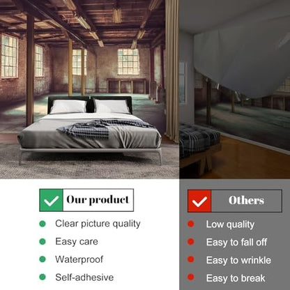 Wall Mural Peel and Stick Empty Office Area Large Wallpaper Self Adhesive Contact Paper Removable 3D Wall Sticker for Living Room Bedroom 69"x96"