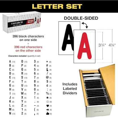 EXCELLO GLOBAL PRODUCTS Swinging Changeable Message Sidewalk Sign: 24" x 36" with 792 Pre-Cut Double Sided Letters and Storage Box. Includes Black Board & Letter Board (Green Color Legs)