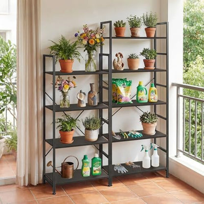 4 Tier Bookshelf, Free Standing Bookcase with Open Storage Shelves