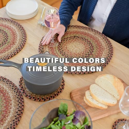 Homespice Gingerbread Jute Braided Placemats, Oval 13x19 Set of 6