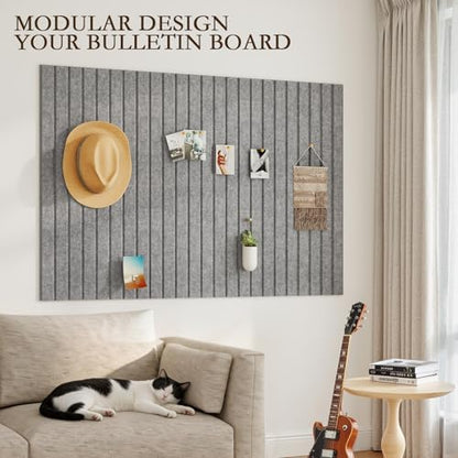 JBER Cork Board Alternative, 6 Pack 36" x 24" Felt Board, Light Gray