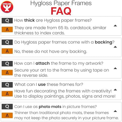 Hygloss 48 Pack Paper Picture Frames, Colorful cardstock Photo Frame 11x14-Inch, Papers Frames to Decorate for Wedding Birthday DIY Classroom Crafts and Decorations