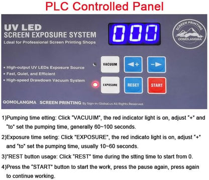 Tabletop Precise 20" x 24" 80W Vacuum LED UV Exposure Unit Professional LED Vacuum Exposure Machine