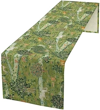 William Morris Original Design Green Table Runner Vintage Floral Table Runner for Dining Table Decor 13 x 70 Inch