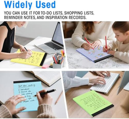 6 Packs Legal Pads 8.5 x 11 Inch, Wide Ruled & Perforated Colored Notepads