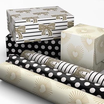 Hallmark Wedding Wrapping Paper Mini Rolls, 3-Pack, 60 Sq. Ft.