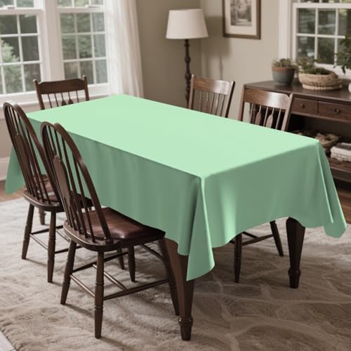 CXPSINC 54 Inch X 300 Feet Plastic Table Cover Roll Disposable Tablecloth with Slide Cutter for All Type/Shape Tables | Party, Banquet, Birthdays, Weddings(Sage Green, 300 Feet)