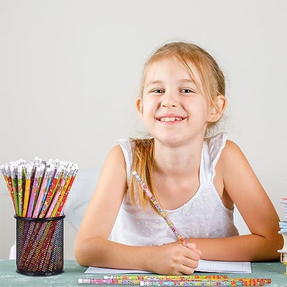 Happy Birthday Pencils Wooden Pencil Birthday Party Pencil with Top Erasers Birthday Party Supplies Favors, 6 Style(48)