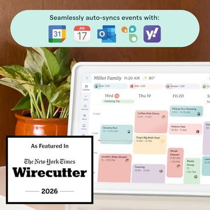 Skylight Calendar 2 – 15" Touchscreen Digital Calendar, Shadowbox, Silver