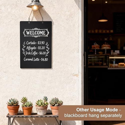 SELEAD Small Chalkboard Words Sign w/Metal Stand, 2 Pack 8”x12”, Rectangle