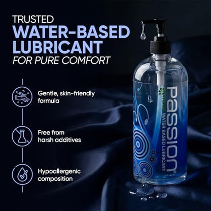 Passion Natural Water-Based Personal Lubricant, for Men & Women - 16 Fl Oz