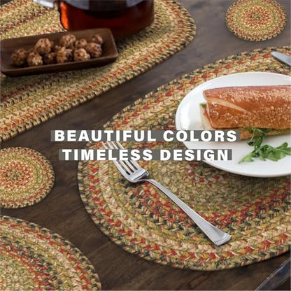 Homespice Kingston Jute Braided Placemats, Rect 13x19 Set of 6