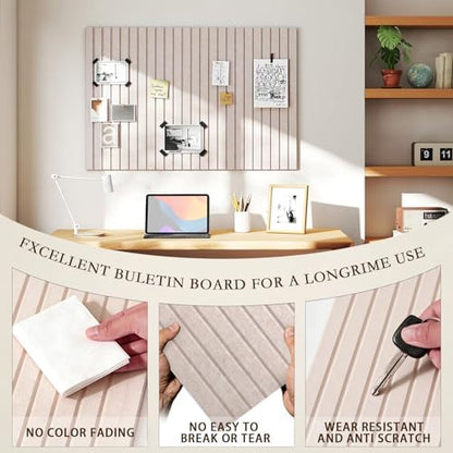 JBER Cork Board Alternative, 6 Pack 36" x 24" Felt Board, Light Camel