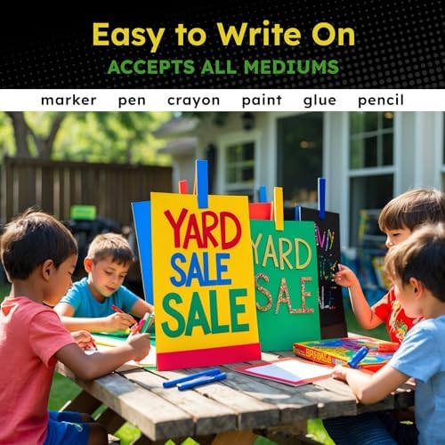 Hygloss Colored Poster Board 22 x 28, 100 Pack, Assorted Standard Colors
