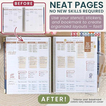 bloom daily planners 2027 Hardcover Goal & Vision Planner (January - December 2027) - Monthly & Weekly Calendar Year Agenda Organizer - 7.5" x 9" - Checkered, Café