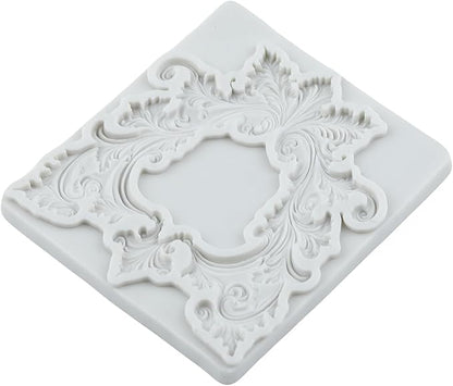 Baroque Frame Fondant Silicone Molds For Cake Decoration Cupcake Topper Candy Polymer Clay Chocolate Gum Paste Set of 4