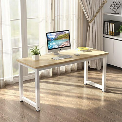 Tribesigns Computer Desk, 63 inch Large Office Desk Computer Table Study Writing Desk Workstation for Home Office, Walnut