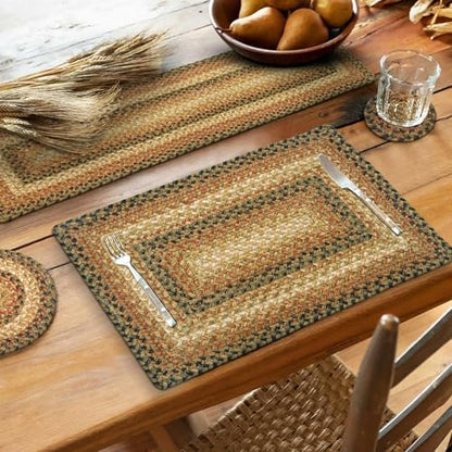 Homespice Russet Jute Braided Table Runner, Rect 8x28 Set of 2