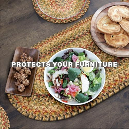 Homespice Kingston Jute Braided Table Runner for Country Decor, Rect 11x36