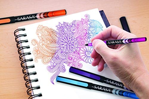 Zebra Pen SARASA Fineliner Pen, Assorted Ink, 0.8mm, 10-Pack