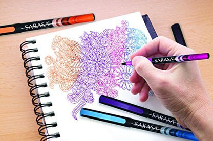 Zebra Pen SARASA Fineliner Pen, Assorted Ink, 0.8mm, 10-Pack