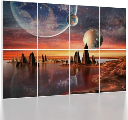 UMIACOUSTICS 8 Pcs 0.7Inch Thick Art Acoustic Panels Twice Thicker to other 0.35 Inch,Total 47.2” x 31.5” Decorative Acoustical Wall Panels for Home, Office, Hotel, Stars Shine-Brightly