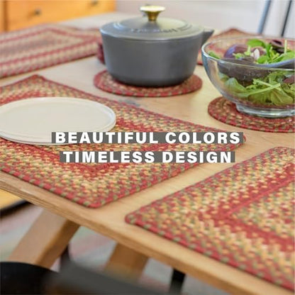 Homespice Cider Barn Braided Trivets Ideal as Hot Pads, Round 8" Set of 3