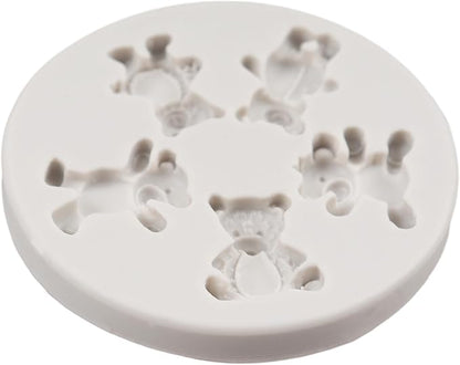 Bear Silicone Fondant Molds Bear Candy Chocolate Molds For Cake Decoration Cupcake Topper Chocolate Candy Polymer Clay Gum Paste