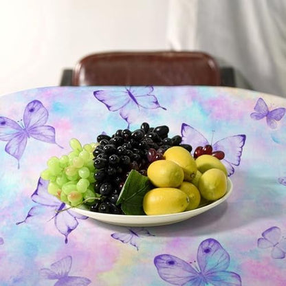 Dreamy Butterfly Tablecloth, Colorful Butterflies Watercolor Blue Purple Print Table Cover for Outdoor Party Picnic Kitchen Dinning Table Decor 60x120in