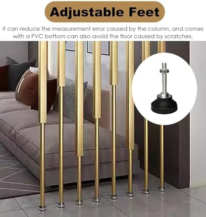 Room Divider Floor to Ceiling Room Dividers Pole - 2 Pieces, Gold Doorway Hotel Cubicle Cubicle Decor, DIY Separator Partition Bars with All Accessories(160cm/63in/5.2ft)
