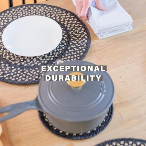 Homespice Manchester Braided Trivets Ideal as Hot Pads, Round 8" Set of 3