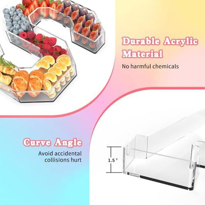 13.8" Acrylic Letter Charcuterie Tray,Fillable Alphabet Box (Letter J)