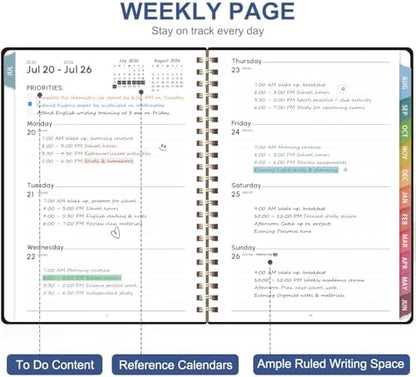 Planner 2026-2027, Weekly and Monthly Calendar Planner, JUL 2026 - JUN 2027