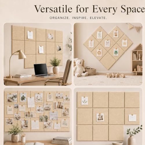 Felt Bulletin Board Tiles, Large Cork Board Alternative,24 x 36 in